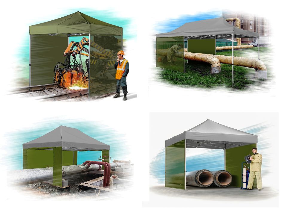 Палатка сварщика 2.4х2.4 Брезент Водостойкая от производителя Ecofog Tent. Цена от производителя