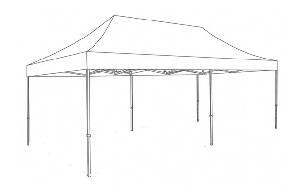 Свадебный шатёр 3*6 м Profi Estet фриз с воланом от производителя Ecofog Tent. Цена от производителя